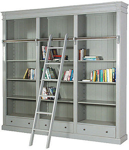 Grey Library Bookcase with ladder