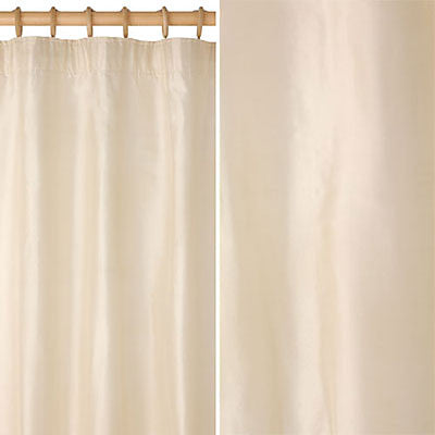 Faux Silk Curtains for Rod Pocket and Ring Clips, Panel 50" wide