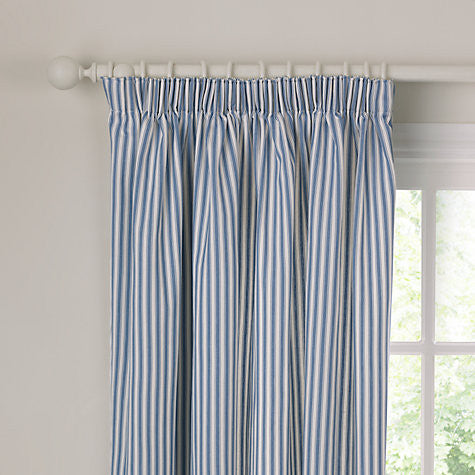 Blue and white striped curtains online