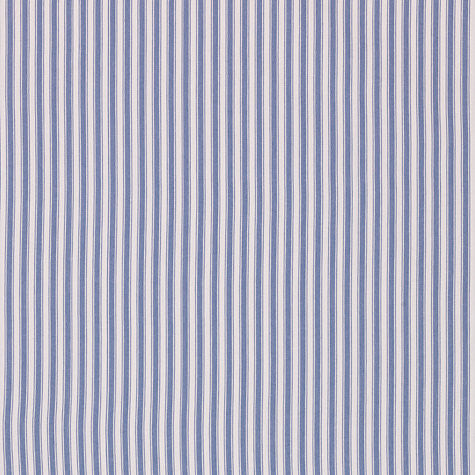Ticking Curtains, Striped Pencil Headed, Blue & White
