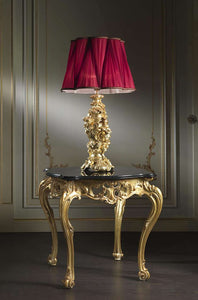 Baroque Lamps.....Gold Leaf Finish with red lampshade, High End