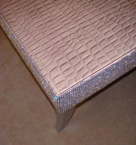 Coffee Table, Belgravia Bling Crock Faux Leather