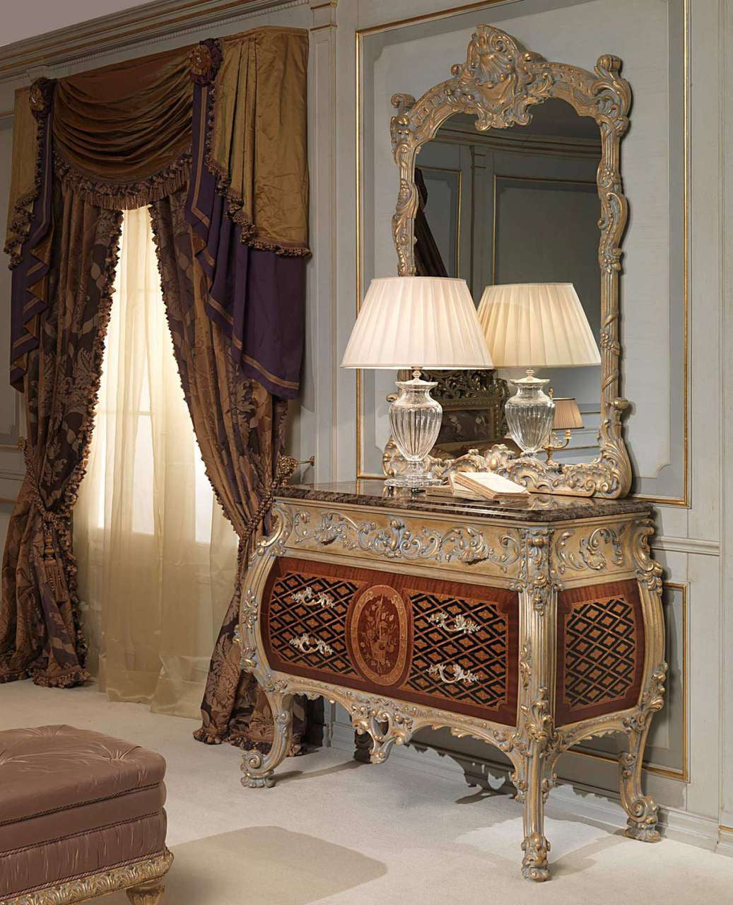Louis VI Chest of Drawers & Mirror