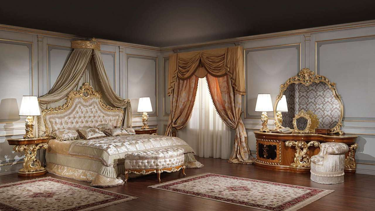 Luxury classic bedroom, Roman Baroque Style