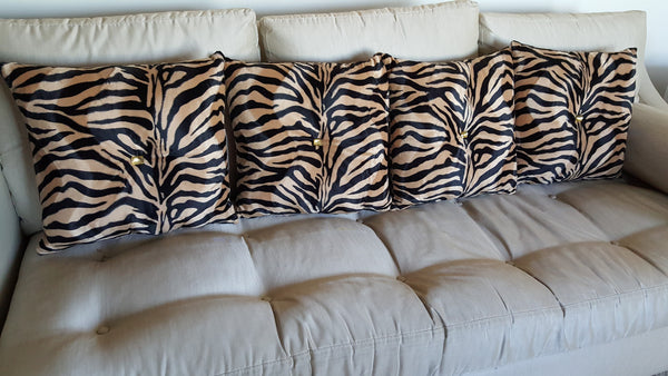 Zebra Pillow, black and biege ON SALE