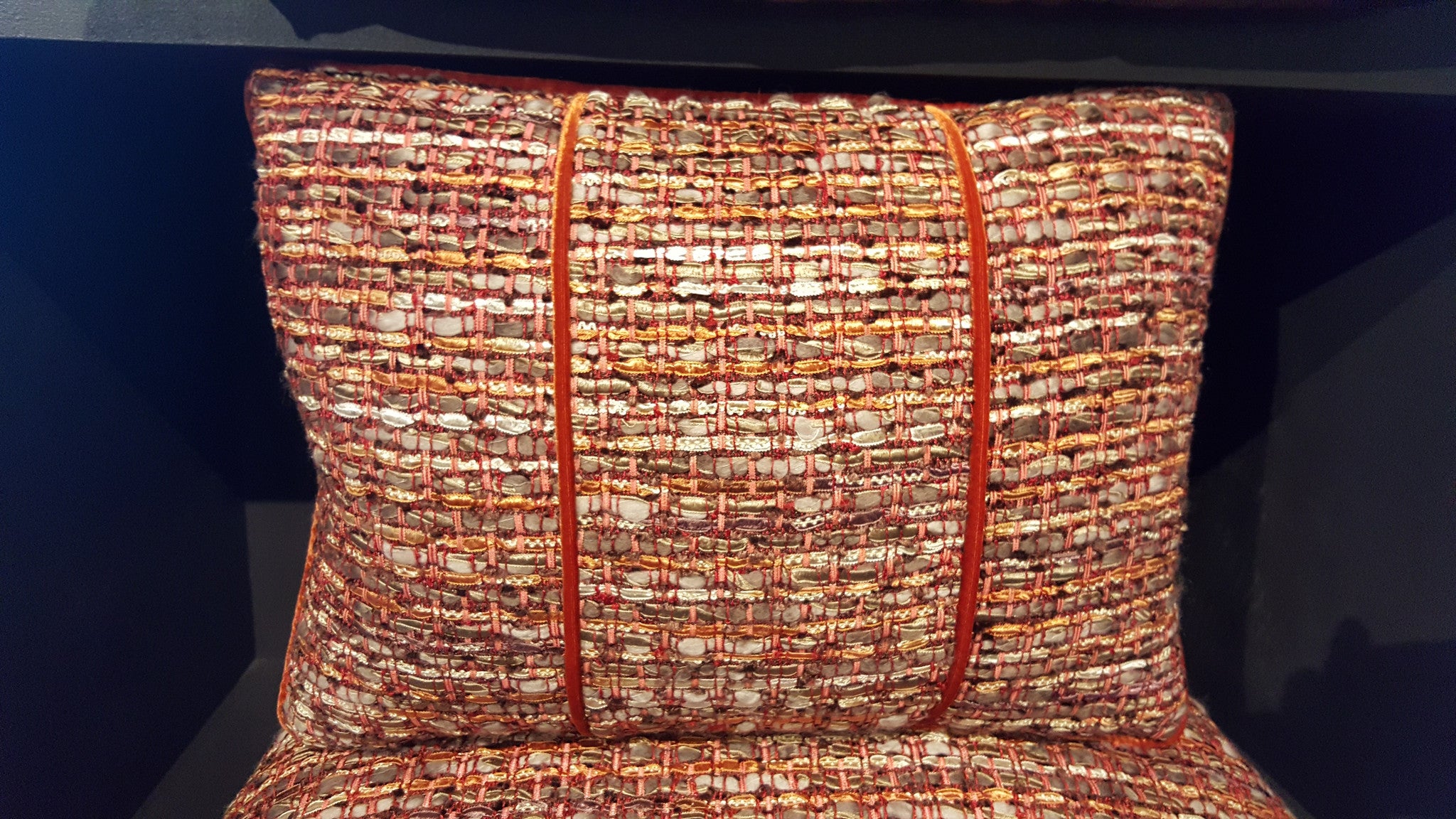 Chanel Throw Pillow, Burnt Orange – Luxury Window Treatments