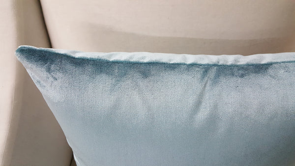 Kim Couch Pillow, Blue Silk Velvet