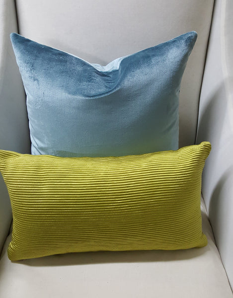 Kim Couch Pillow, Blue Silk Velvet
