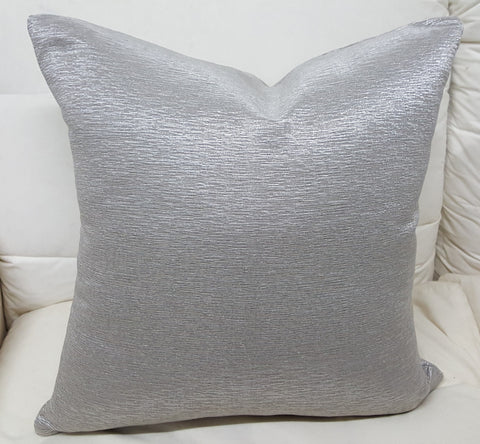 Designer Throw Pillow, Silver Luxury