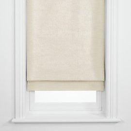 Roman Shade Blackout Lined, Cream Glazed Cotton