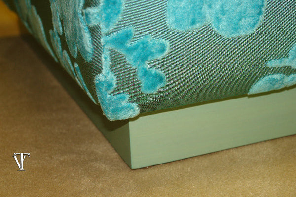 Modern Ottoman, Blue Lacquered Ottoman