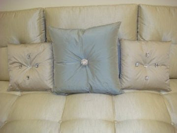 Decorative Pillows in Feabhra Slate Gray Diamond Medallion