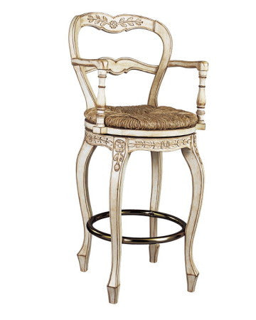 French Ladderback bar swivel stool with arms