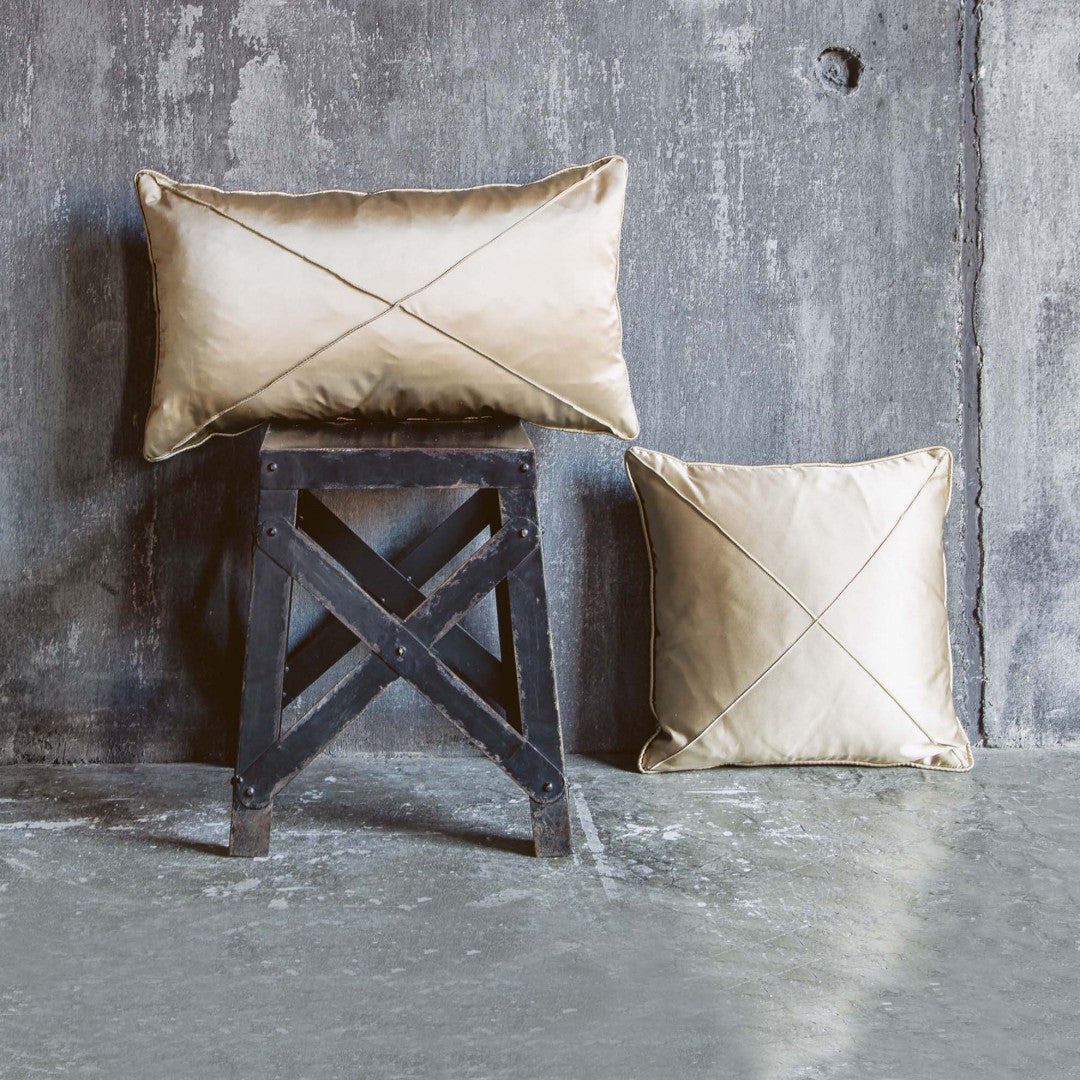 Hampton Pillows, Diagonal, Gold Silk