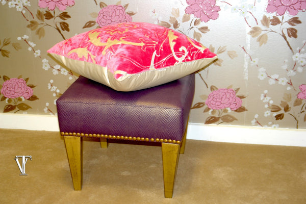 Bench Stool, The Bond Street Stool, round with gold legs