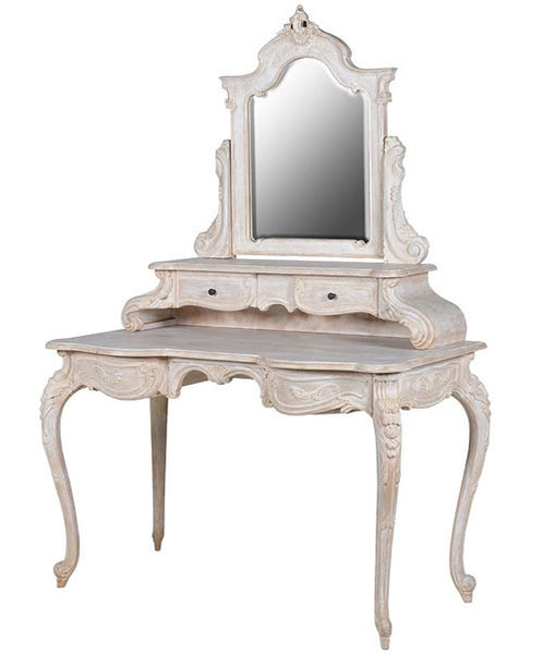 French Rattan Loveseat, Chateau Whitewashed