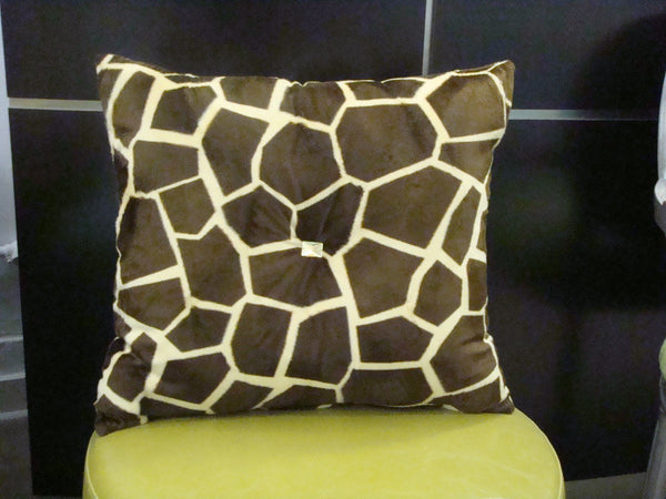 Giraffe Throw Pillow, Bling Style, Gold & Brown 18X18