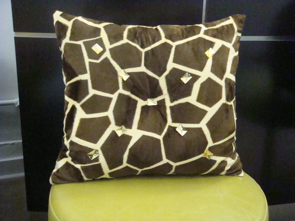 Zebra Print Bling Throw Pillow ....Color Beige/Black 20X20