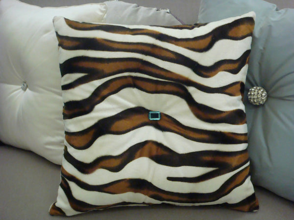 Zebra Bling Throw Pillow