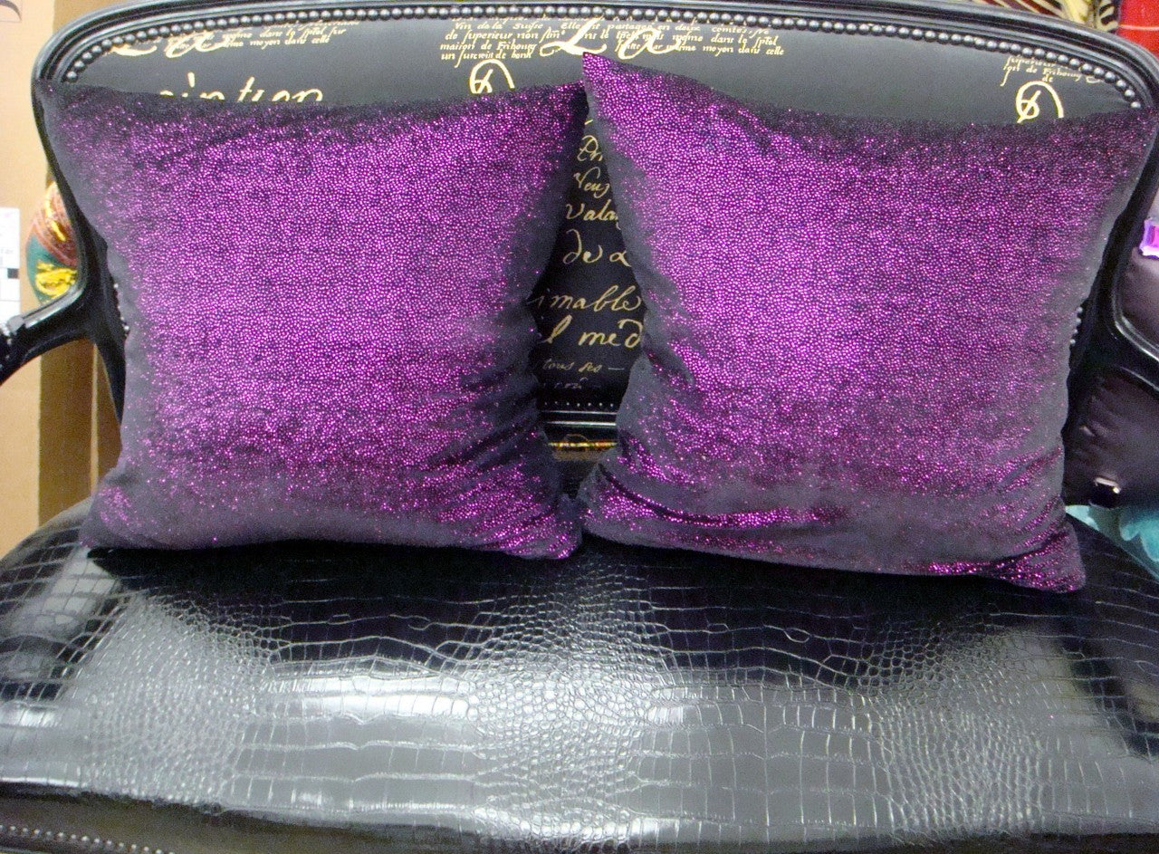Luxury Purple Glitter Throw Pillow Cover Bling Style