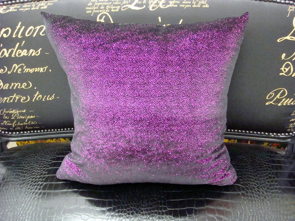 Luxury Purple Glitter Throw Pillow Cover, Bling Style