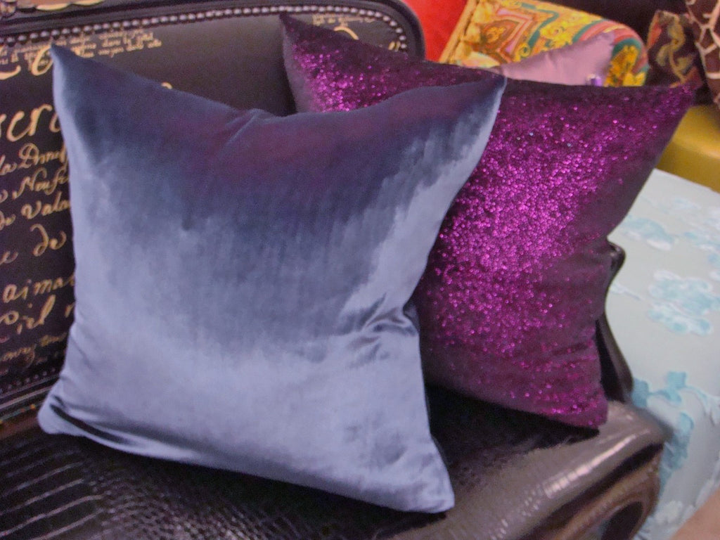 Purple velvet pillow, decorative throw pillows – Luxury Window