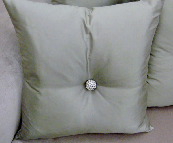 Carnaby Street Throw Pillow, Grey/Silver Silk