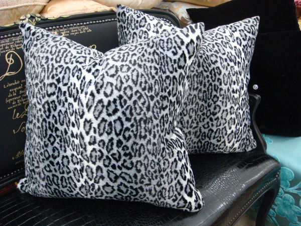 Snow Leopard Throw Pillow, Faux Fur