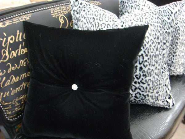 Luxury Throw Pillow, Crystal Chic Bling, Velvet