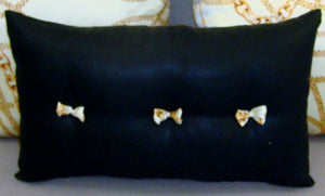 Chanel Decorative Pillow, Lumbar Style with Bows