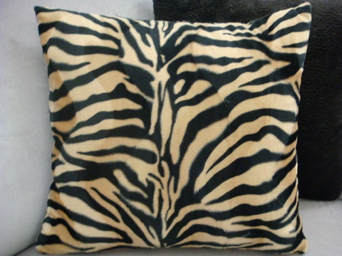 Zebra Print Throw Pillow Cover.....Color Beige/Black
