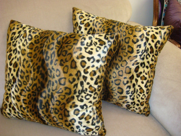 Animal Print Throw Pillow Cover, Cheetah Print, Brown & Gold