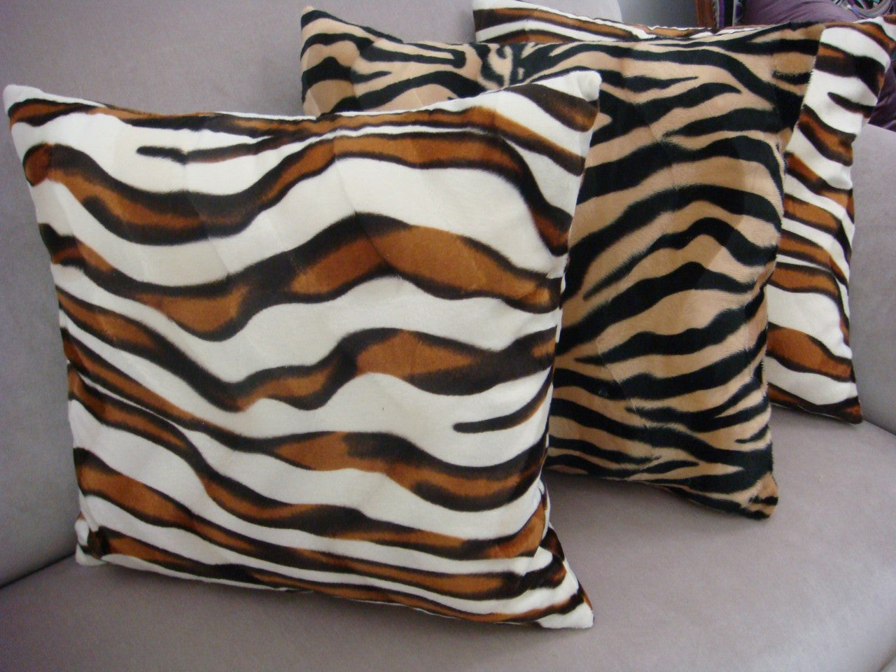 Zebra Print Pillow Cover in Gold/Brown