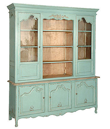 French Country Kitchen, Turquoise 3 door French Dresser