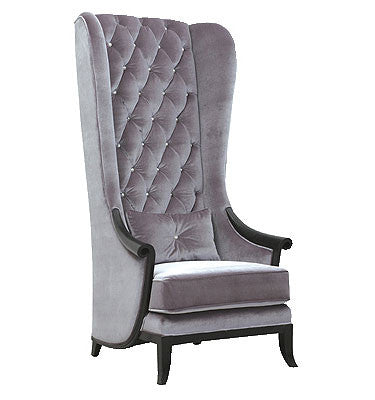 Modern Wing Chair, Velvet Highback Chair