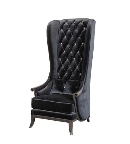 Modern Wing Chair, Velvet Highback Chair