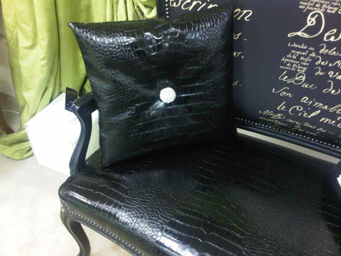 Chic Crock Throw Pillow in Faux leather
