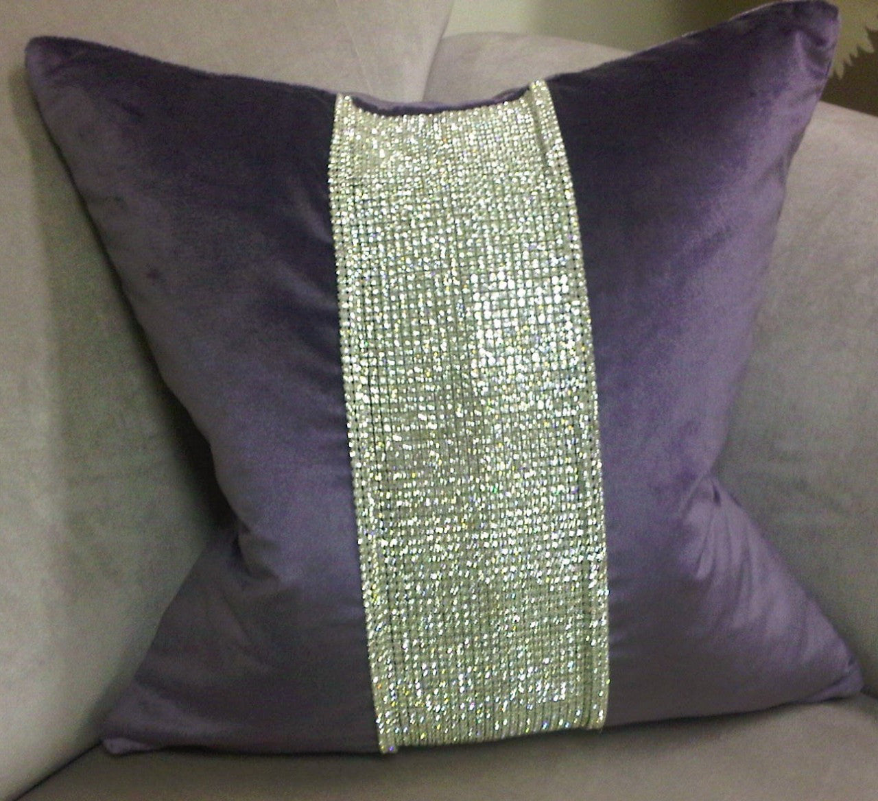 Luxury Throw Pillow,  Belgravia Diamante Velvet Bling