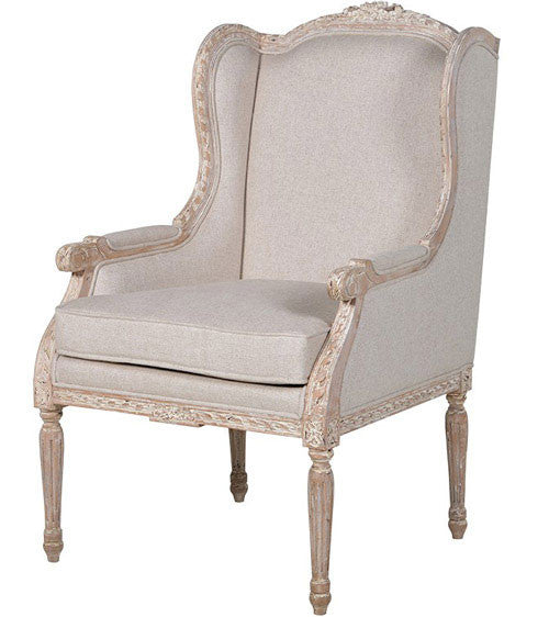 French Rattan Loveseat, Chateau Whitewashed