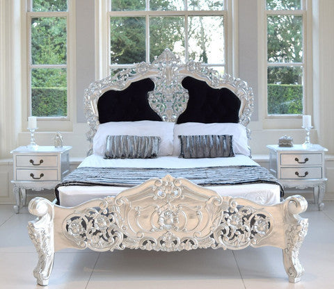 Rococo Bedroom Set, Silver Leaf