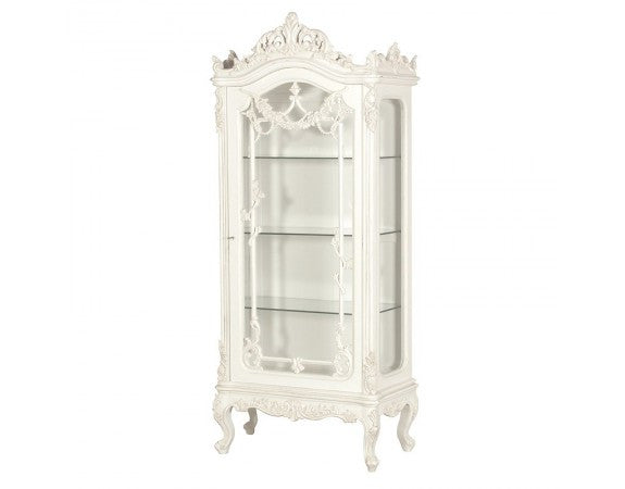 Bookcase, French Carved Bookcase Display with ladder