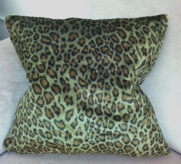 Snow Leopard Throw Pillow, Faux Fur